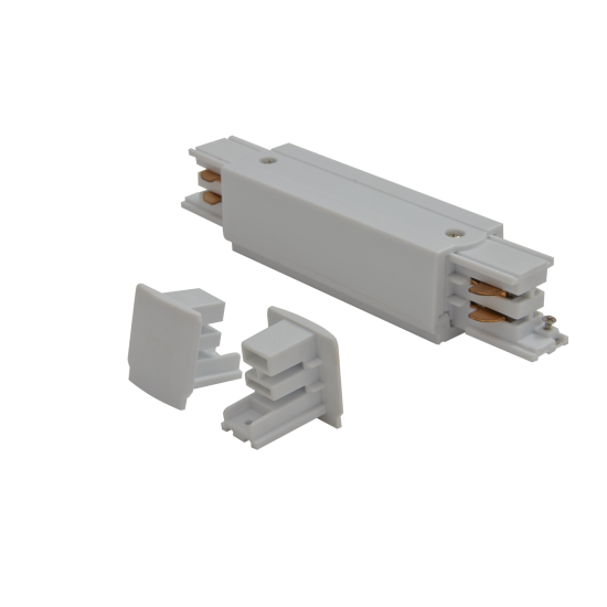 TRACK 3LINE POWER + 2X END CAP WHITE