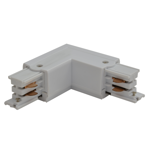 TRACK 3LINE L CONNECTOR WHITE
