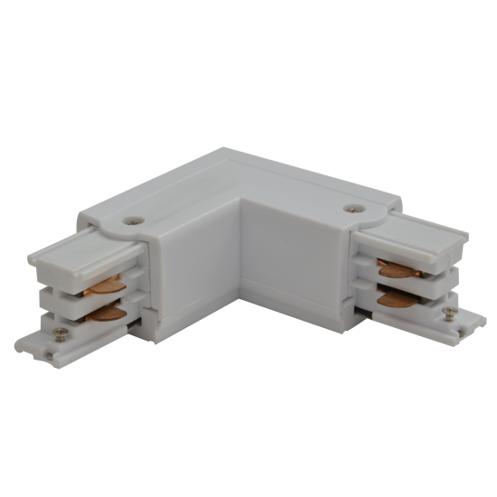 TRACK 3LINE L CONNECTOR WHITE