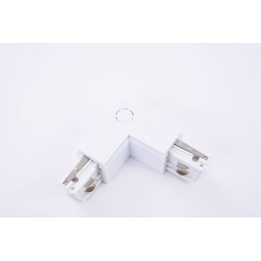 TRACK 3LINE L CONNECTOR WHITE
