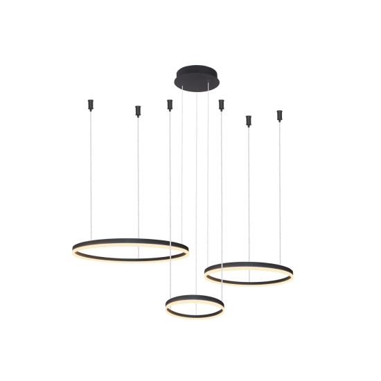 HALO PENDANT 80+60+40 CCT BK + REMOTE CONTROL