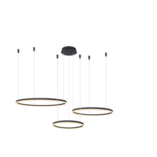 HALO PENDANT 100+80+60 CCT BK + REMOTE CONTROL
