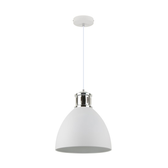 MENSA MINIMALISTYCZNA LAMPA WISZĄCA NAD STÓŁ BIAŁA+CHROM ZUMALINE