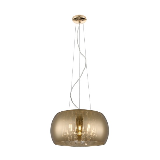 CRYSTAL LAMPA WISZĄCA DO SALONU ZŁOTA ZUMALINE