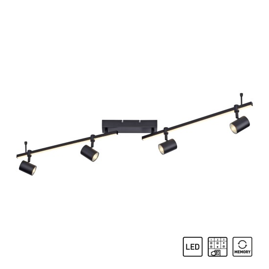 BARIK LAMPA SUFITOWA DO SALONU CZARNE REFLEKTORY ZUMALINE