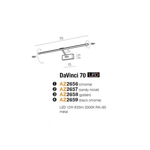 DAVINCI 70 GOLDEN KINKIET...